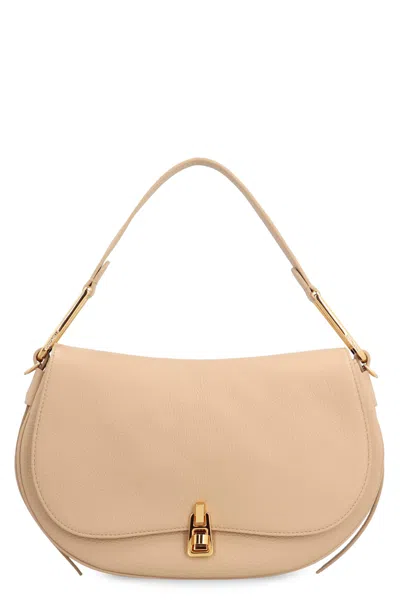 Coccinelle Magie Soft Leather Handbag In Beige