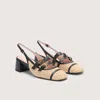 Coccinelle Maia Crochet Straw Slingback Shoes In Black