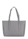 Coccinelle Malory Logo Stamp Large Shoulder Bag In Grey