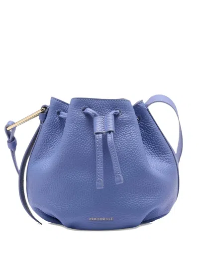 Coccinelle Malory Drawstring Bucket Bag In Blue