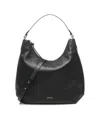 Coccinelle Malory Grained-leather Shoulder Bag In Black