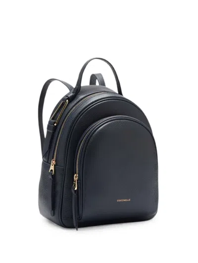 Coccinelle Malory Grained-leather Backpack In Blue