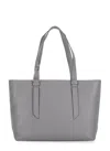 Coccinelle Malory Logo Stamp Large Shoulder Bag In Grey