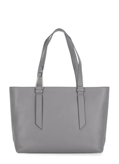 Coccinelle Malory Logo Stamp Large Shoulder Bag In Grey