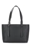 Coccinelle Black Pebbled Leather Malory Shoulder Bag In Noir
