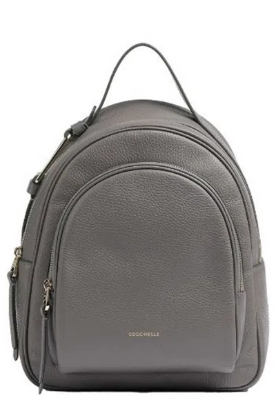 Coccinelle Malory Zipped Medium Backpack In Grey