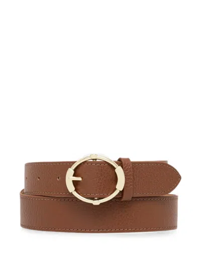 Coccinelle Marlie Grained-leather Belt In Brown