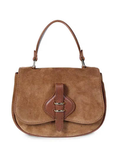 Coccinelle Mavery Calf Suede Shoulder Bag In Brown
