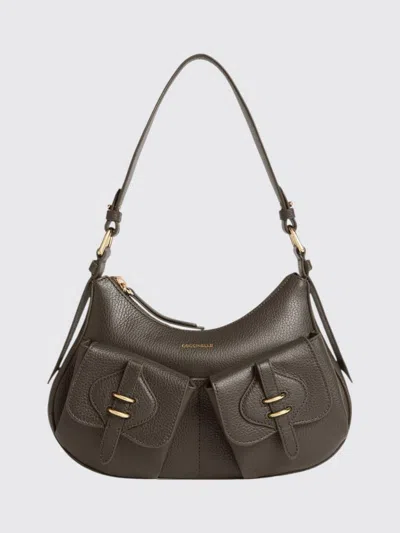 Coccinelle Mavery Grained Leather Shoulder Bag With Zip Closure In Red