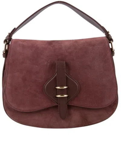 Coccinelle Mavery Suede Leather Crossbody Bag In Brown
