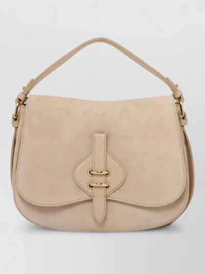 Coccinelle Mavery Suede Clutch Bag Strap Hardware