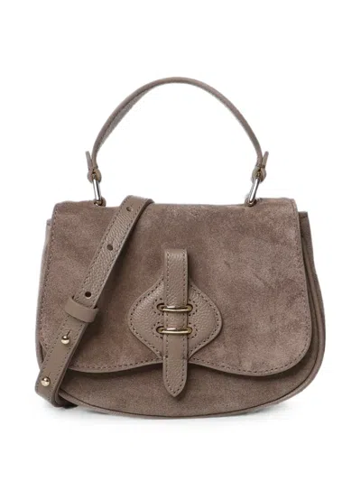 Coccinelle Mavery Suede Mini Crossbody Bag In Brown