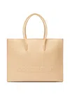 Coccinelle Maxi Myrtha Embossed-logo Tote Bag In Neutral
