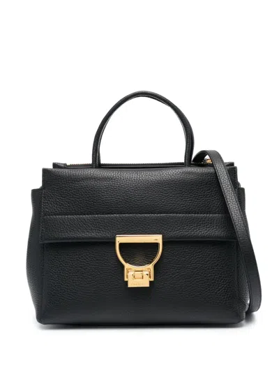 Coccinelle Medium Arlettis Leather Tote Bag In Black