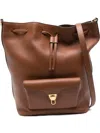 Coccinelle Medium Beat Generation Drawstring Bucket Bag In Brown