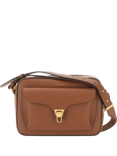Coccinelle Medium Beat Leather Shouder Bag In Brown