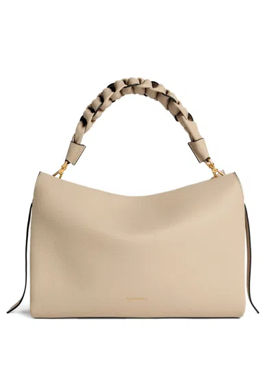Coccinelle Medium Boheme Braided-detail Shoulder Bag In Neutral
