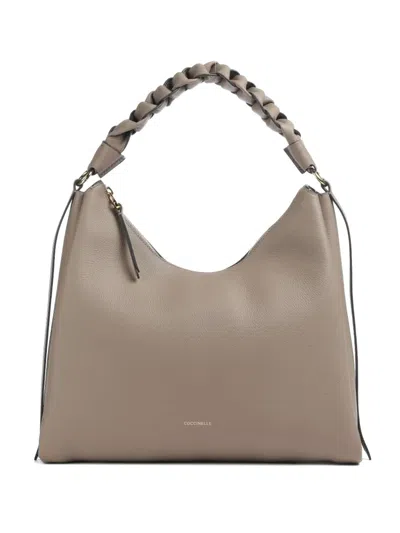 Coccinelle Medium Boheme Braided-handle Shoulder Bag In Brown