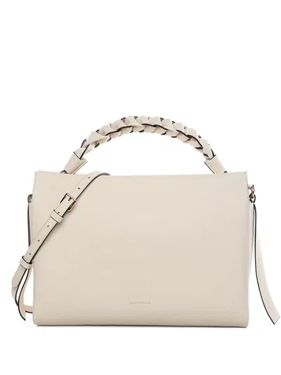 Coccinelle Medium Boheme Braided-handle Tote Bag In Neutral
