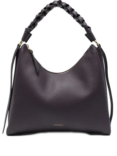 Coccinelle Medium Boheme Leather Shoulder Bag In Purple
