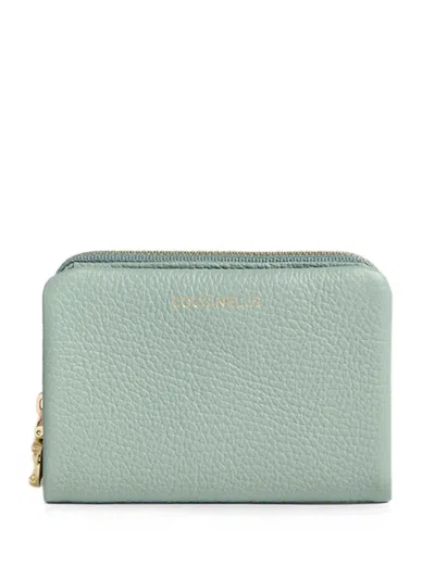 Coccinelle Medium C-me Grained-leather Wallet In Green