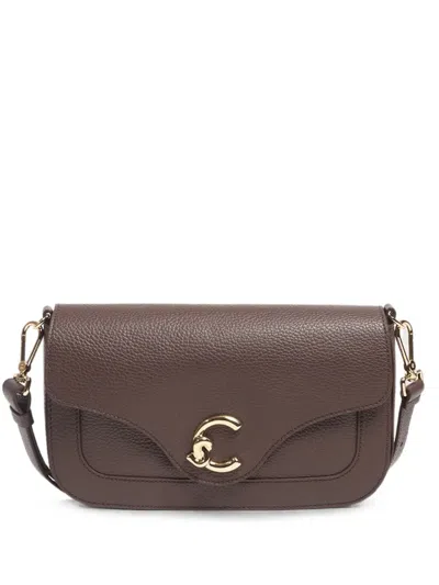 Coccinelle Medium C-me Leather Shoulder Bag In Brown