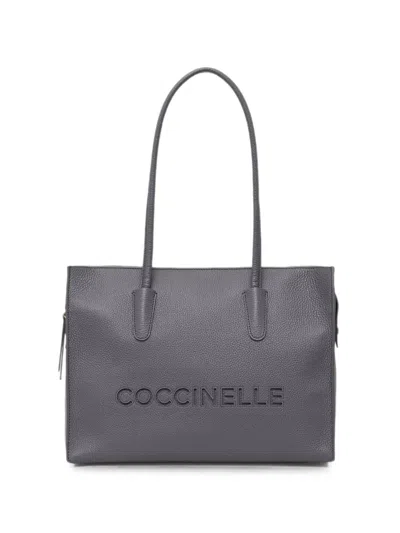 Coccinelle Medium  Myrtha26 Logo-embossed Tote Bag In Gray