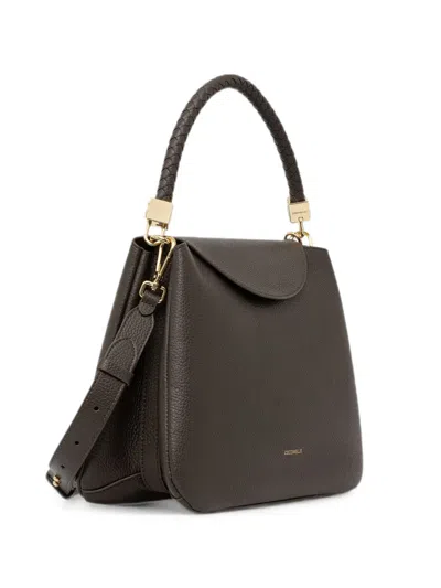 Coccinelle Medium  Tiggy Braided-handle Leather Tote Bag In Brown