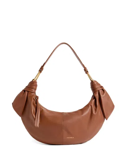 Coccinelle Medium Furoshiki Knotted Shoulder Bag In Brown