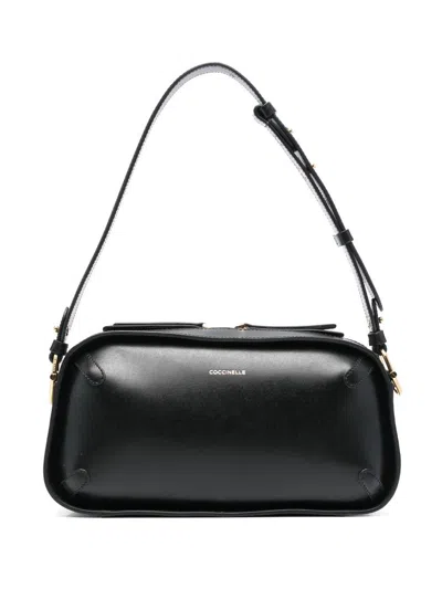 Coccinelle Medium Maleta Shoulder Bag In Black Leather
