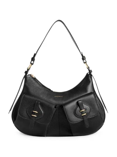 Coccinelle Medium Mavery Pocket Shoulder Bag In Black