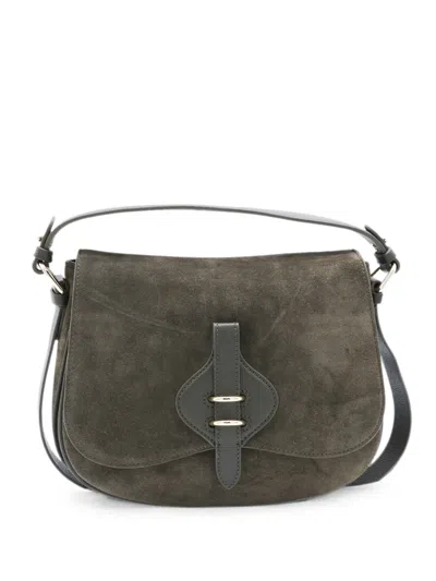 Coccinelle Medium Maveryfue Grained-leather Shoulder Bag In Green