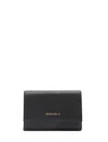 Coccinelle Medium Metallic Soft Calfskin Leather Wallet In Black