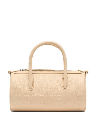 Coccinelle Medium Myrtha Embossed Cylindrical Tote Bag In Neutral