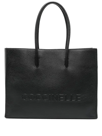 Coccinelle Myrtha Maxi Logo Medium In Black