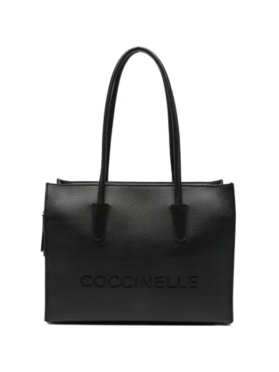 Coccinelle Medium Myrtha26 Logo-detail Tote Bag In Black