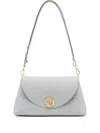 Coccinelle Medium Nikla Circular-detail Leather Shoulder Bag In Gray