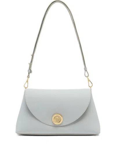 Coccinelle Medium Nikla Circular-detail Leather Shoulder Bag In Gray