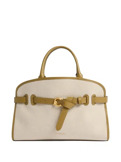 Coccinelle Medium Sabine Buckle-detail Tote Bag In Neutral