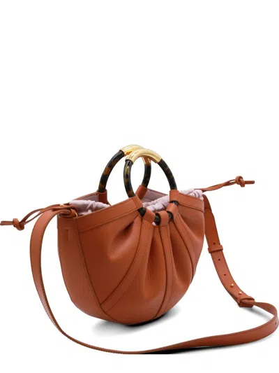 Coccinelle Medium Shell Leather Tote Bag In Brown