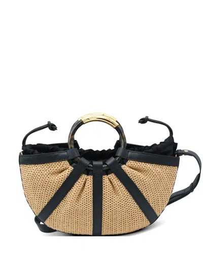 Coccinelle Medium Shell Straw Tote Bag In Nude
