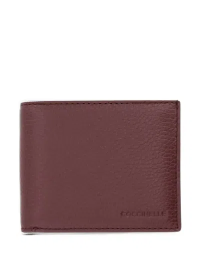 Coccinelle Medium Smart To Go Logo-debossed Grained Wallet In Red