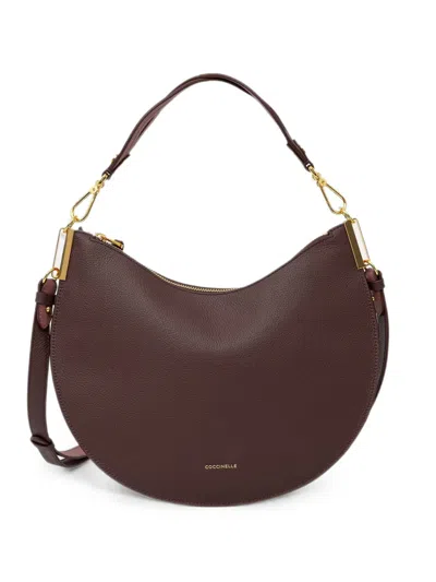 Coccinelle Medium Sunup Pebbled Shoulder Bag In White