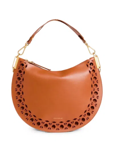 Coccinelle Medium Sunup Perforated-leather Tote Bag In Pink