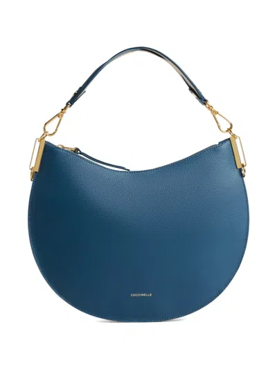 Coccinelle Medium Sunup Round-shape Shoulder Bag In Blue