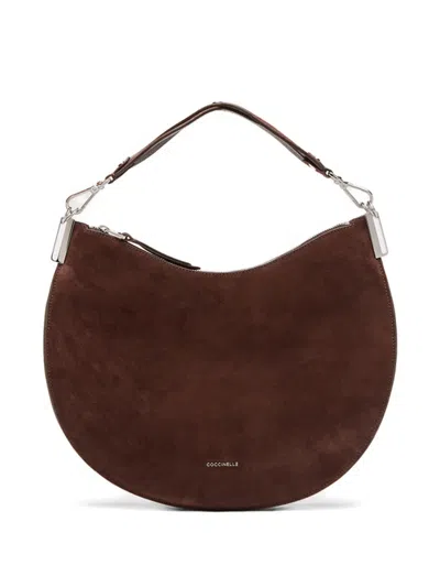 Coccinelle Medium Sunup Suede Shoulder Bag In Brown