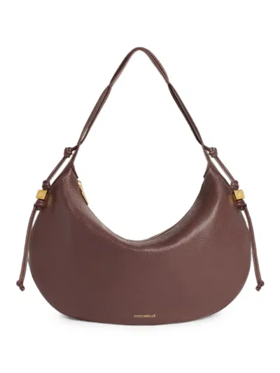 Coccinelle Medium Thess Leather Shoulder Bag In Brown