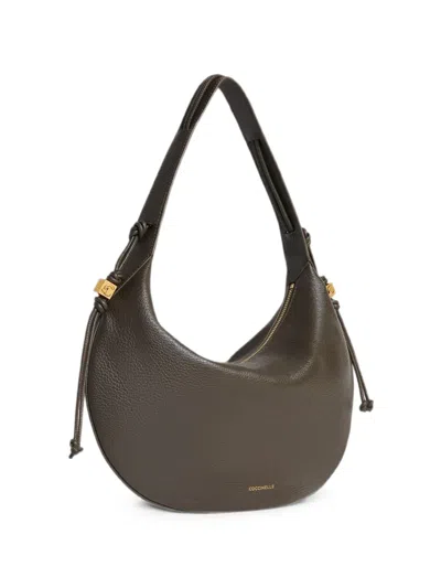Coccinelle Medium Thess Leather Tote Bag In Brown