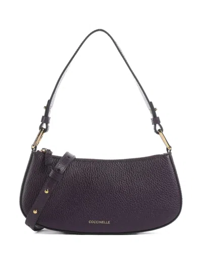 Coccinelle Merveille Leather Shoulder Bag In Purple
