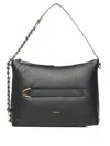 Coccinelle Metal Mesh Strap Leather Shoulder Bag In Black